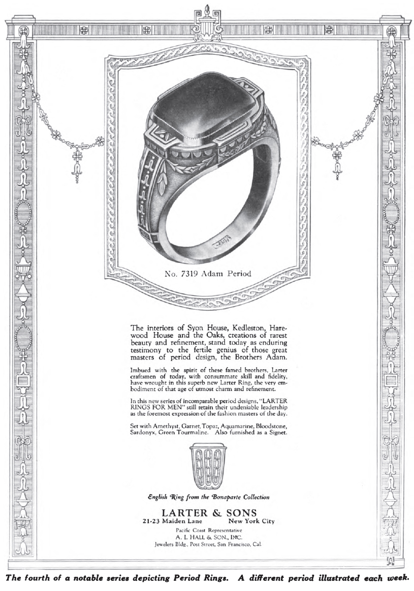 Larter Classical Revival Ring Advertisement.