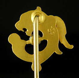 Winged lion and pearl stickpin. (J9291)