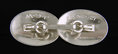 Back of antique platinum cufflinks. (J8144)