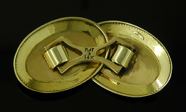 Art Deco diamond and platinum cufflinks. (J9259)
