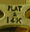 Close up of precious metal marks. (J9259)