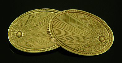Art Deco radiant wave cufflinks. (J9182)