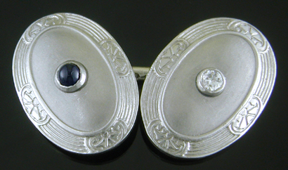 Art Deco sapphire and diamond cufflinks. (CL9484)