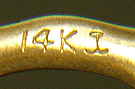 Close-up of Krementz maker's mark. (J9248)
