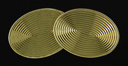 Bippart, Griscom 14kt gold oval cufflinks. (J8676)