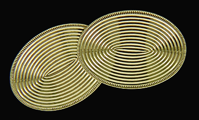 Bippart, Griscom 14kt gold oval cufflinks. (J8676)