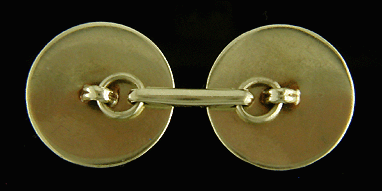 Reverse of Blackinton enamel and gold cufflinks. (J8682)