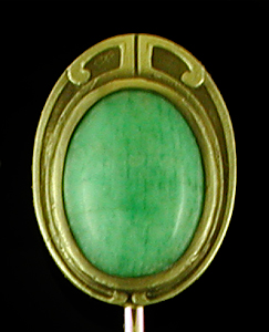 Hans Brassler amazonite scarab stickpin. (SP9330)