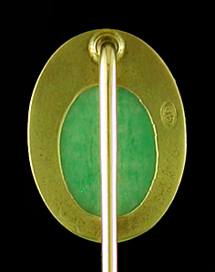 Hans Brassler amazonite scarab stickpin. (SP9330)