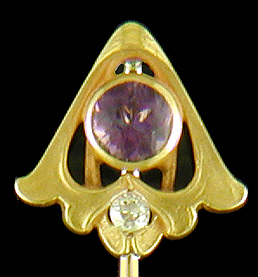 Brassler amethyst moth stickpin. (J9365)