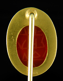 Hans Brassler carnelian scarab stickpin. (J9234)