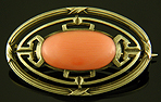 Brassler coral brooch. (J9274)