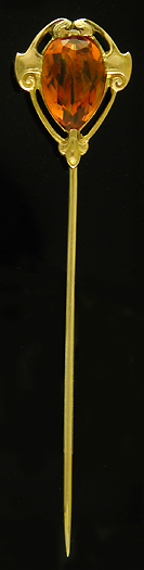 Hans Brassler citrine stickpin. (SP9634)