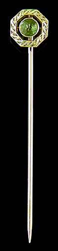 Hans Brassler peridot stickpin. (J9194)