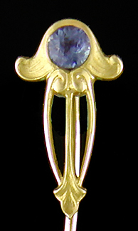 Hans Brassler sapphire stickpin. (J9359)