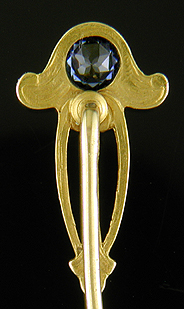 Hans Brassler sapphire stickpin. (J9359)