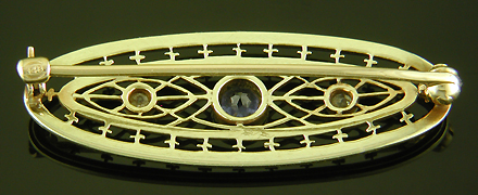 Brassler sapphire and diamond brooch. (J9324)