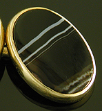 British banded onyx cufflinks. (J9224)