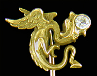 Carrington dragon with diamond stickpin. (J9439)