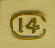 Close-up of Carrington maker's mark. (J9155)