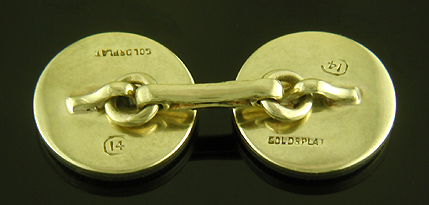 Carrington mother-of-pearl and platinum cufflinks. (J9287)