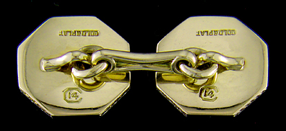 Carrington onyx and platinum cufflinks. (J9019)