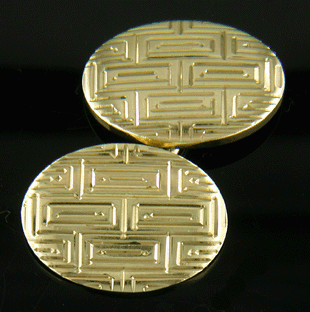 Carrington 14kt gold cufflinks. (J8594)