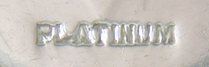 Close-up of platinum precious metal stamp. (J8475)