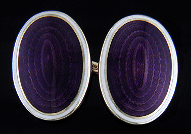 Carrington purple enamel cufflinks. (J8828)