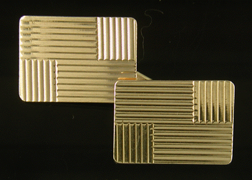 Carrington 14kt gold stripe cufflinks. (J8758)