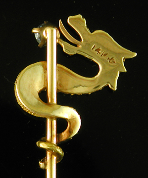 Carter, Howe sapphire and serpent stickpin. (SP9712)