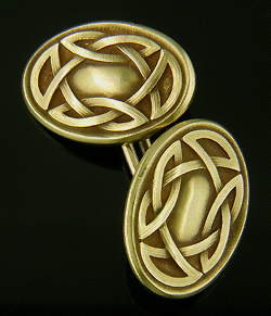 Victorian Celtic Revival cufflinks. (J8775)