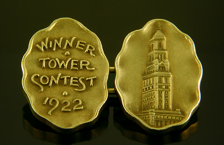 Chicago Tribune 1922 Tower Contest cufflinks. (J9169)