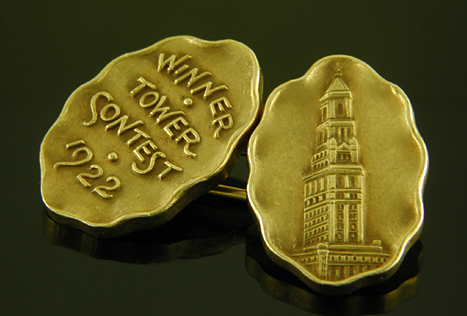 Chicago Tribune 1922 Tower Contest cufflinks. (J9169)