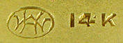 Close-up of Whitehead & Hoag maker's mark. (J9169)