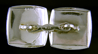 Antique white gold and diamond cufflinks. (J8610)