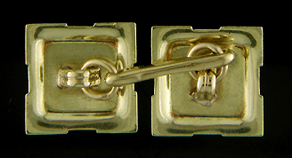 Elegant Art Deco white gold cufflinks. (J8841)