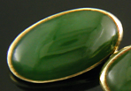Dreher & Son jade and gold cufflinks. (J9022)