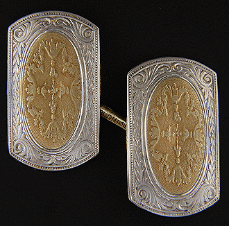 Edwardian gold and platinum cufflinks. (J5130)