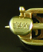 Close-up gold purity mark . (BR9575)