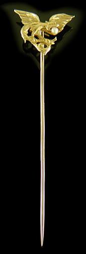 French chimera and pearl stickpin (SP9536)
