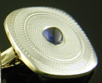 L.E. Garrigus sapphire cufflinks. (J9363)