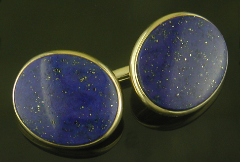 Art Deco lapis lazuli cufflinks. (J9408)