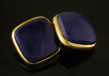 George Street Lapis lazuli cufflinks crafted in 14kt gold. (J9154)