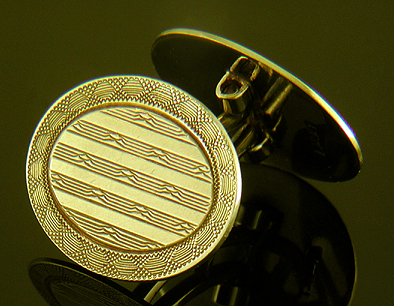 Art Deco pinstripe cufflinks. (J9328)