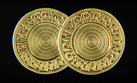 Antique 14kt gold cufflinks. (J6504)