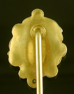 Art Nouveau stickpin of lady with diamond. (J9085)