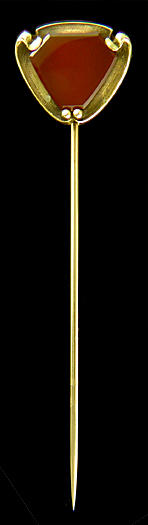 Hans Brassler carnelian stickpin. (J9360)
