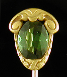 Hans Brassler tourmaline stickpin. (J9395)