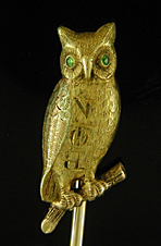 Victorian owl stickpin. (J9249)
